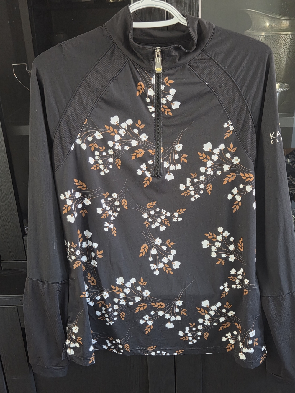 Kastel Denmark Sunshirt - Black Floral Quarter-Zip